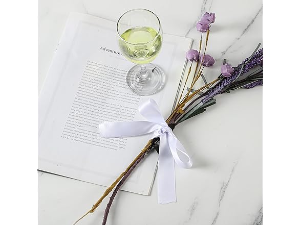 JCFINE Double Faced White Satin Ribbon