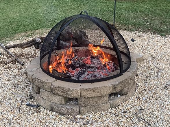 Sunnydaze 22‑Inch Round Fire Pit Spark Screen Lid