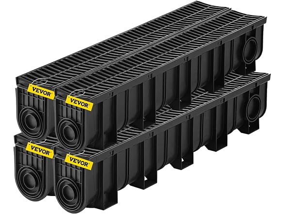 Trench Drain System, Channel Driveway-4Pack
