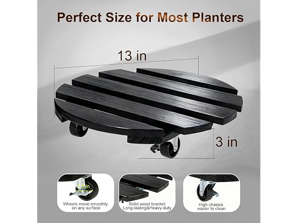 IBGUC 2 Pack Plant Caddy with Wheels