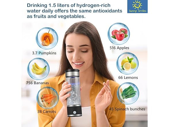 Sunny Smiles Hydrogen Water Bottle