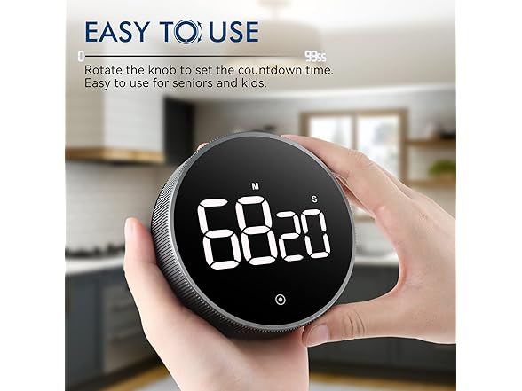 Secura Home Digital Kitchen Timer, 3.8'' Large LED D