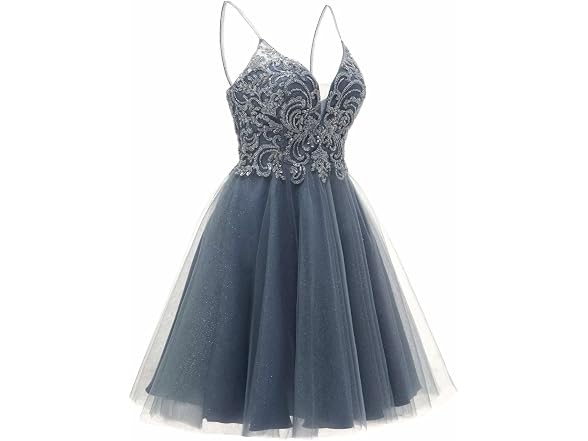 Rjer Women (12) Sparkly Tulle Homecoming Dress
