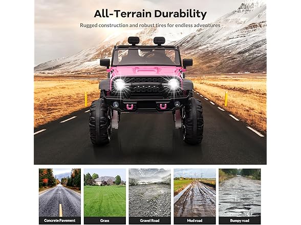 Hipicute 24V 2 Seater Kids Ride On Car Pink