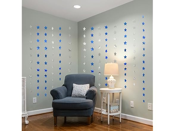 HFZRZFH Shimmering Star Garland Banner