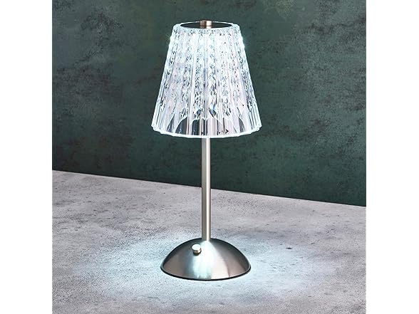 Elements 11.8-Inch Silver Rechargeable LED Table Lamp