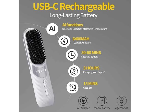 Cordless 2-in-1 Hair Styling Brush