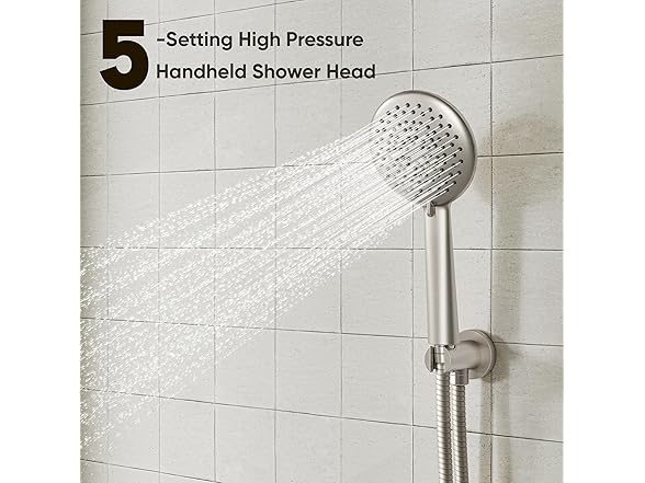 Gabrylly Shower System w/ Tub Spout, Brushed Nickel