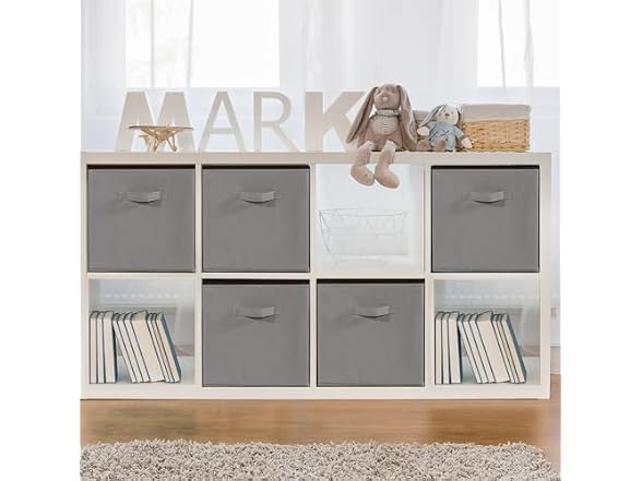 STORAGEIDEAS 11" Fabric Storage Bins 5 Pack, Grey
