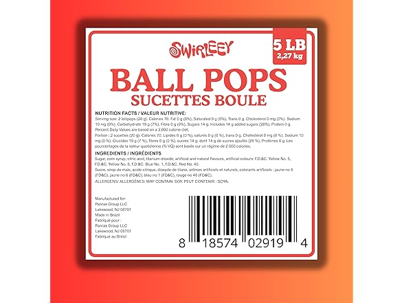 Swirleey Rainbow Lollipops - 5 Pounds