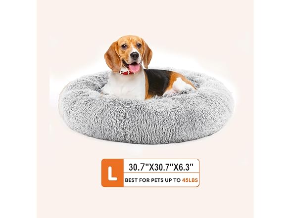 NEWBULIG 30.7x30.7 Inch Donut Dog Bed