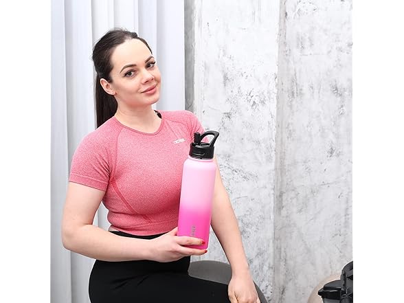 BJPKPK Insulated 40oz Water Bottles with Straw Lid