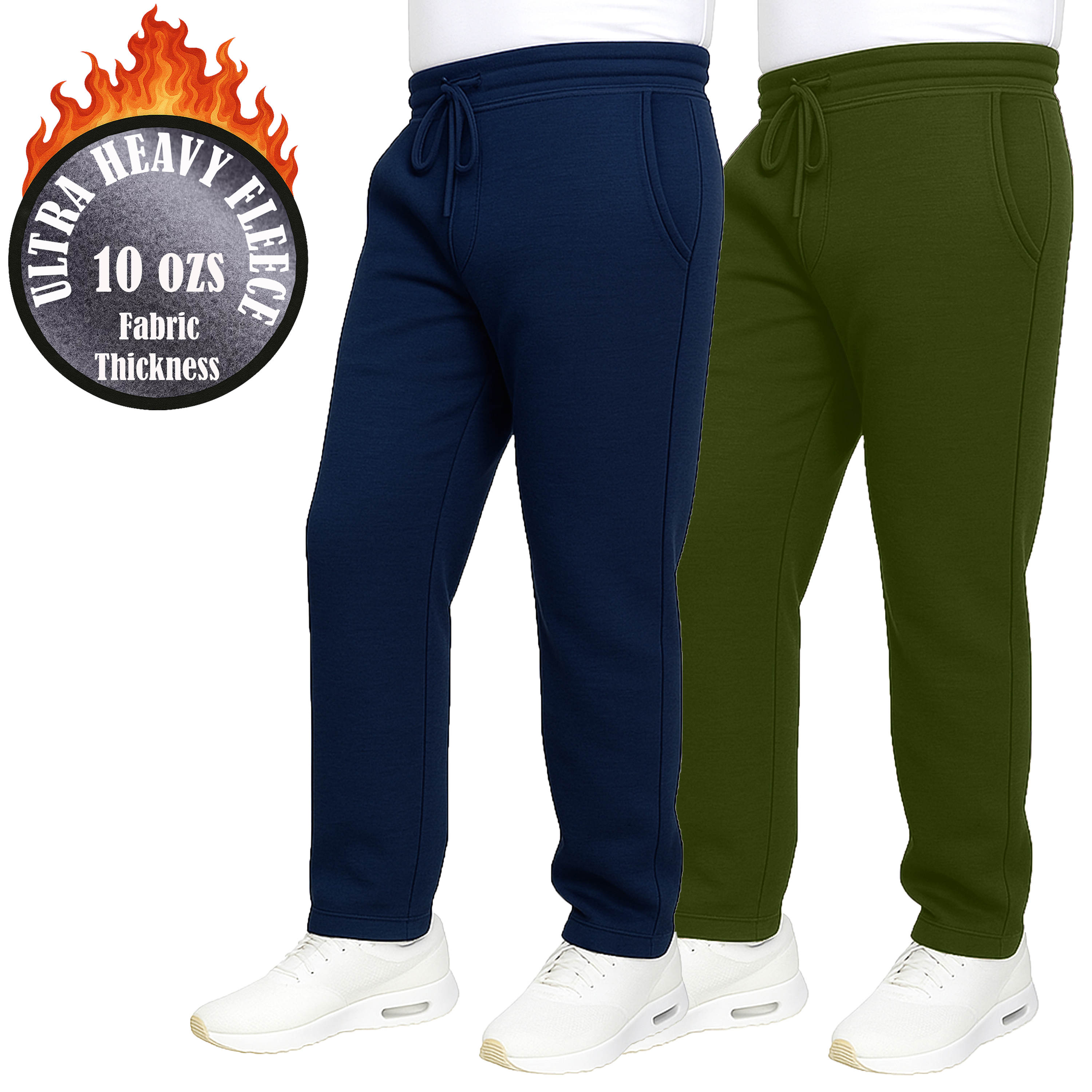Mens Heavyweight Fleece-Lined Sweatpants (1 or 2pk) - Gallery 31