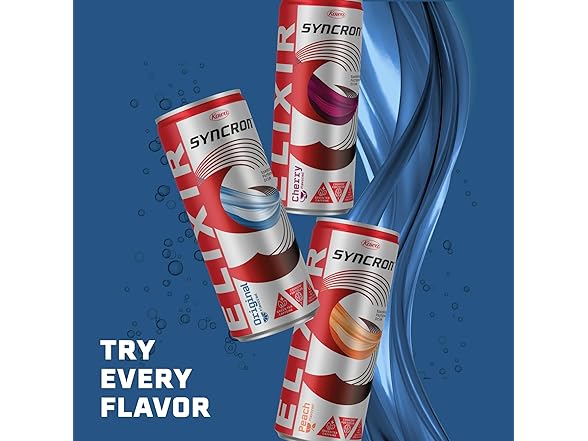 12PK Syncron Elixir Energy Drink, Cherry Flavor