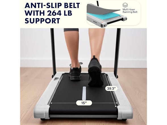 Squatz 2‑in‑1 Treadmill w/ Handlebar & Vibration Plates (Black Gray)