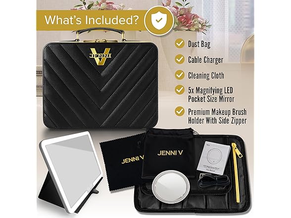 JENNI V Upscale PU Leather Makeup Bag
