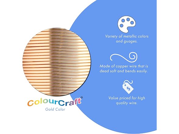 Beadalon ColourCraft Wire, 28 Gauge, Copper