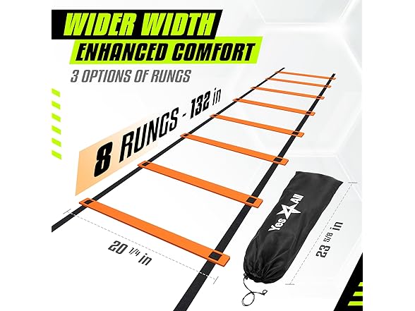 YES4ALL Agility Ladder - 8 Rungs Orange