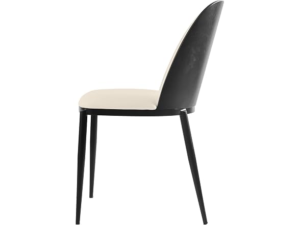 LeisureMod TCBL18W Tule Dining Chair Black/White