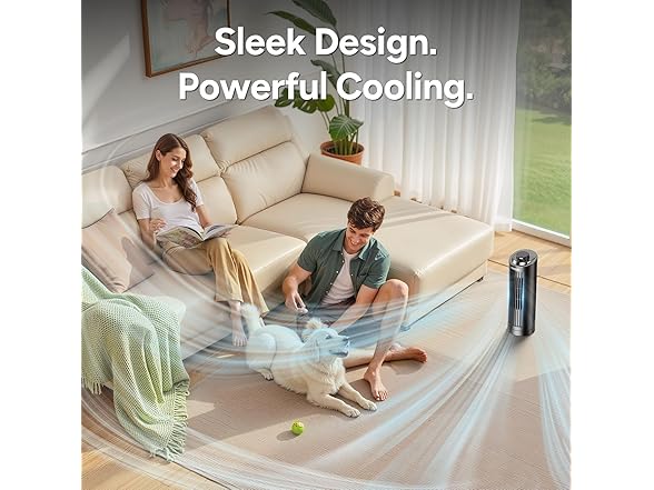 13" Bladeless Tower Fan with 3 Speeds