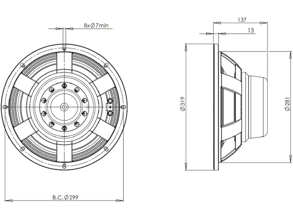 B & C Speakers 12 inch NEO Woofer