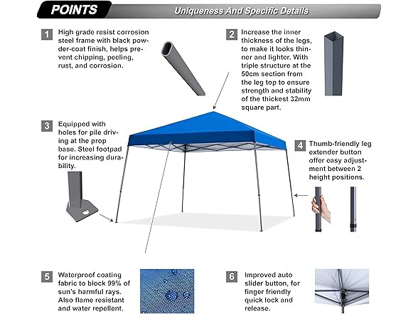 ABCCANOPY Stable Pop up Outdoor Tent Blue