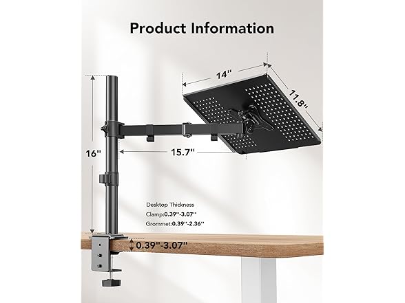 HUANUO Laptop Desk Mount | 17" to 32"