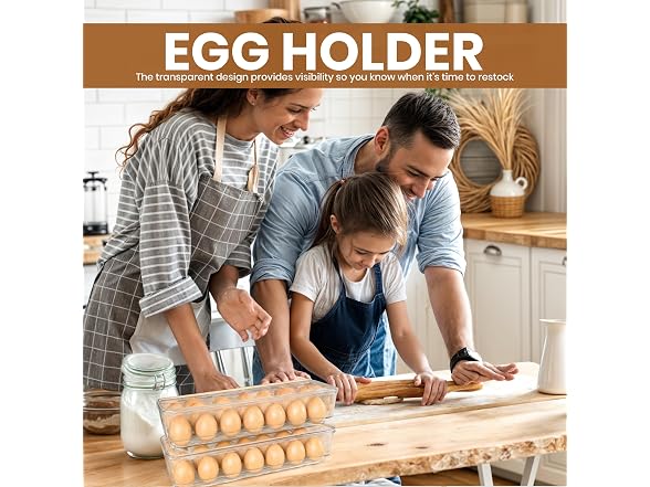 Utopia Home Egg Container With Lid and Handle for