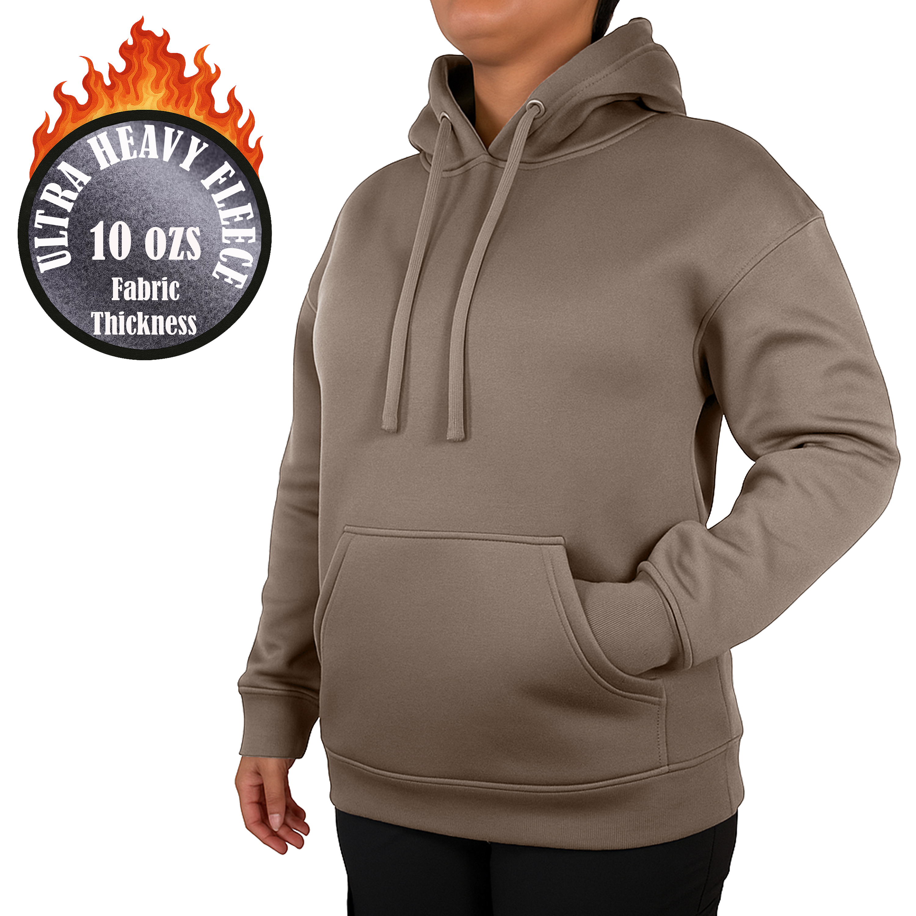 Womens Heavyweight Fleece-Lined Pullover Hoodie - Gallery 17