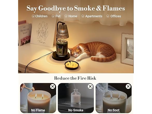 Marycele Black Candle Warmer Lamp