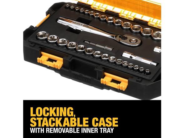 DEWALT DWMT73804 Socket Set, 1/4in & 3/8in DR 34pc
