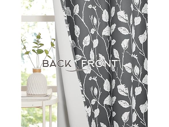 KGORGE 84" Grey & White Blackout Curtains