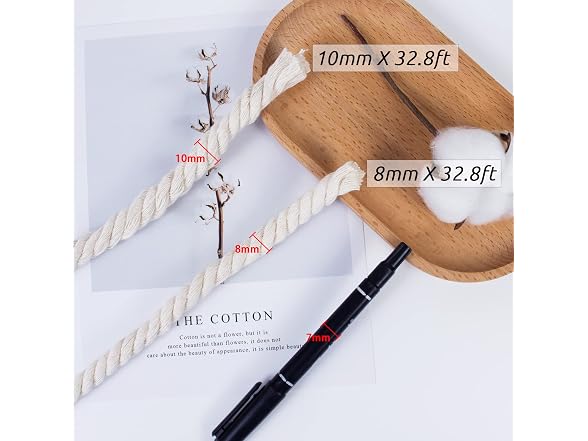 Thick Macrame Cord 10mm x 32.8 Feet Macrame