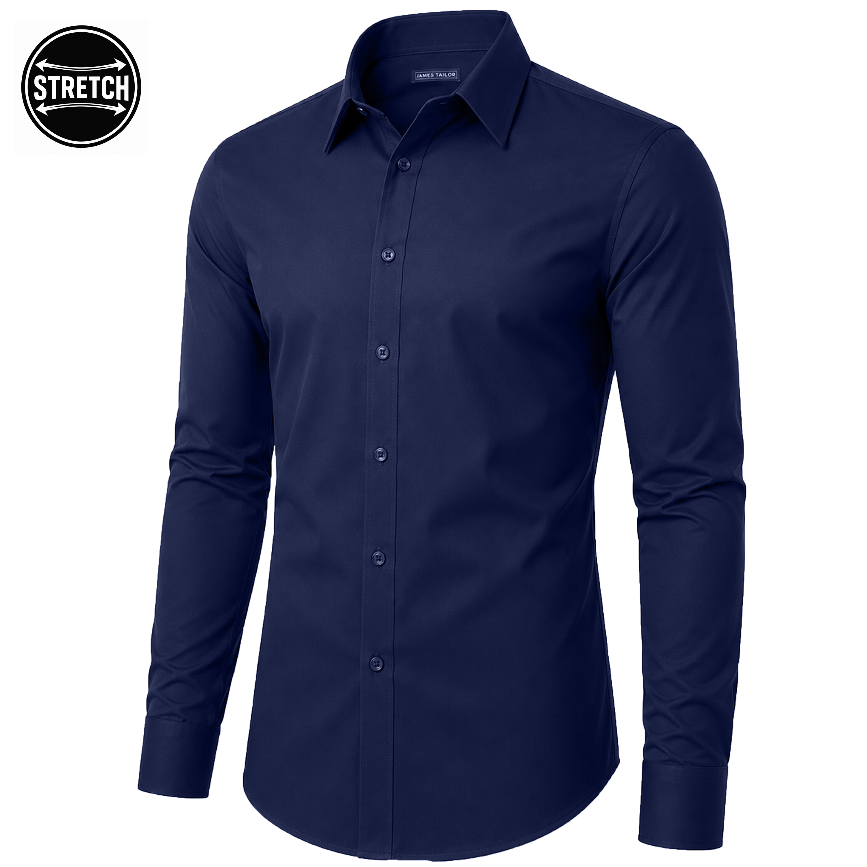 Mens L/S Stretch Dress Shirt - Gallery 19