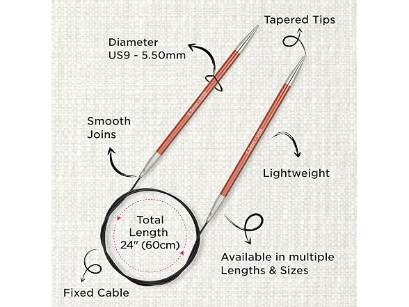 KnitPro Zing Fixed Circular Needles 47"