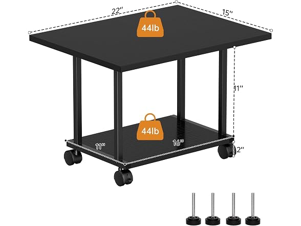 Printer Table, 2-Tier Printer Stand