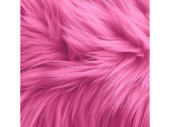 FabricLA Shaggy Faux Fur Square - 28" X 28", Bubble Gum