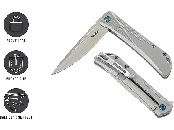 SMITH’S 3-Inch Folding Knife Stonewash Finish