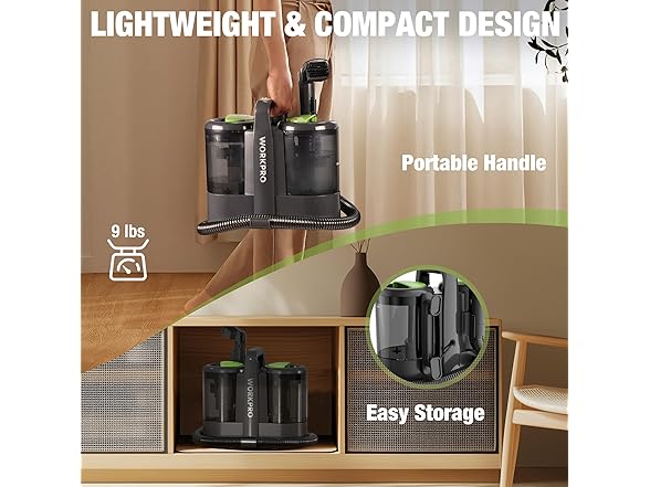 WORKPRO Portable Carpet Cleaner Eucalyptus