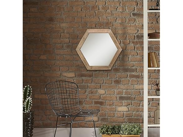 Stonebriar 24" Hexagon Hanging Mirror