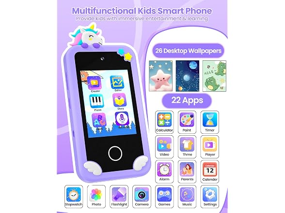MOREXIMI Kids Smart Phone Toy 2.8in