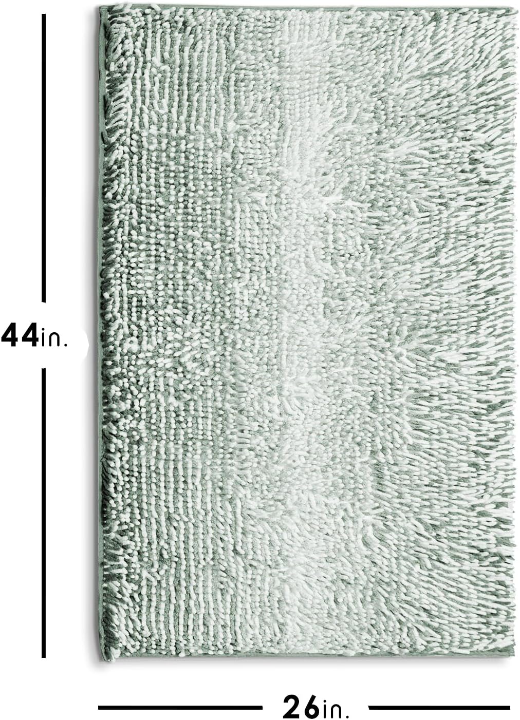 Hearth & Harbor Bathroom Rugs, Chenille- Ombre Green - Gallery 8