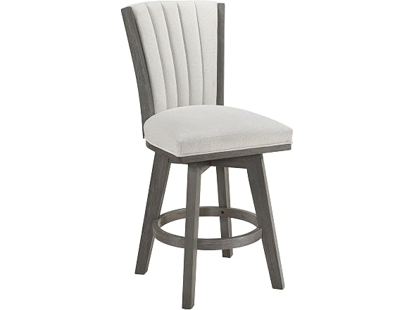 Lexicon Swivel Counter Stool 2Pk, Grey w Beige Cushion