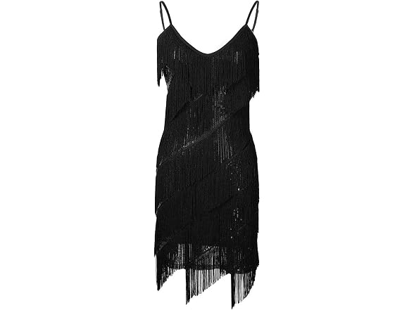 Chictry Women (OS) Spaghetti Straps Tassels Dress