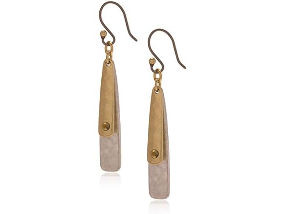 lucky brand two tone double layer earrings