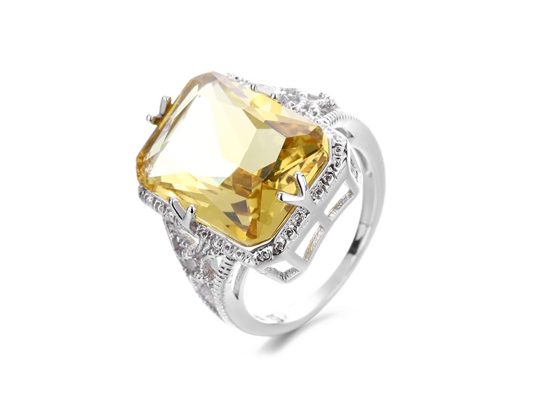  IGT-DAAS-DRBS5922-6 6 Vintage Citrine Crystal Ring 