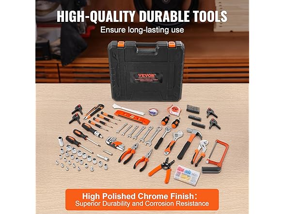VEVOR 216 Piece General Household Hand Tool Set