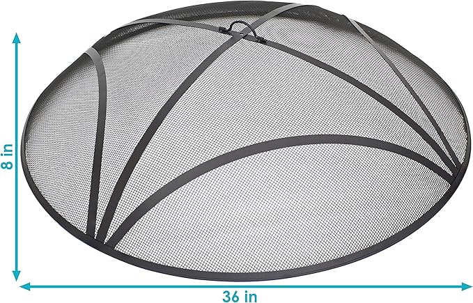 Reinforced 24" Steel Mesh Fire Pit Spark Screen - Gallery 14