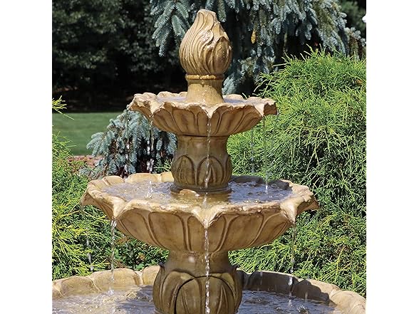 Sunnydaze Classic Tulip 3-Tier Electric Fountain - 46"
