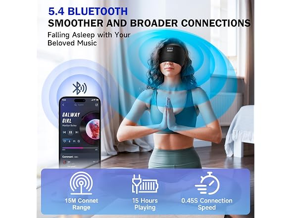 Sleep Mask with Bluetooth Headphones